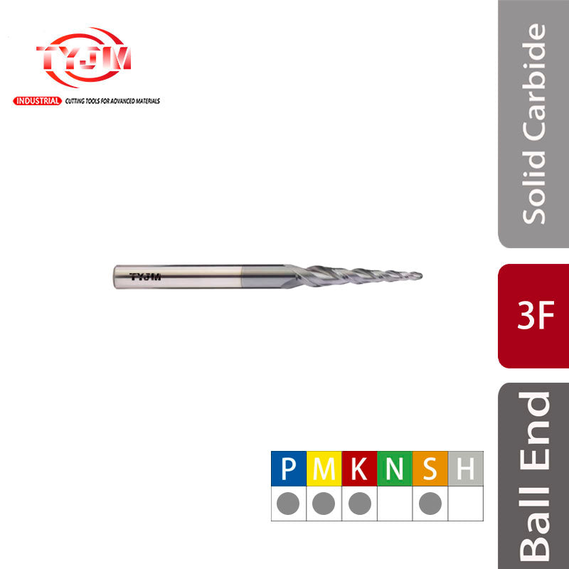 End Mills - Solid Carbide Taper Ball Cutters – Taiyuetools